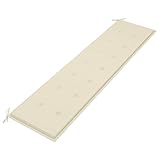 WIFESE Gartenbank-Auflage Creme 200×50×3 cm Sitzkissen Bank Bankauflage Kissen Outdoor...