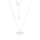 Golders Elegantes Damen Collier 925 Sterling Silber mit Zirkonia geflügeltem Herz -...