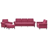 HETFTJN Sofagarnituren Wohnzimmer Couch Schlafsessel Lounge Sofa - 4-TLG. Sofagarnitur mit...