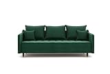 maison de reve - Schlafsofa 148x202 cm CLOE, 3-Sitzer Couch Sofa mit Schlaffunktion und...