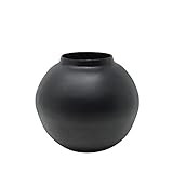 LaLe Living Vase Soyah aus Eisen in Schwarz und Weiß, Ø14,5x13,5cm Matte Oberfläche als...