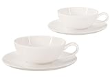 Buchensee Teetassen Set Lena aus Crystal Bone China Porzellan. 2 Tassen je 200ml...