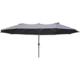 etc-shop Doppel-Sonnenschirm Garten Veranda Terrasse anthrazit LxBxH: 460x265x240cm