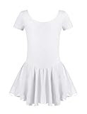 Ballettkleid Mädchen Kinder Kurarm Ballettanzug Baumwolle Ballett Trikot Kurzarm Body mit...