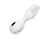 Lekkabox Mini Edelstahl Göffel, 10cm - Gabel und Löffel in einem | Spork Campingbesteck...