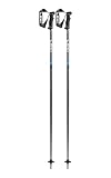 LEKI QNTM Leichte Aluminium Skistöcke für Ski Alpin - Black-Llight Anthrazit Cyan - 110...