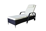 MK Outdoor Rattanliege Lounger Deluxe-S Outdoor, belastbar bis 165 kg, inklusive Bequeme...