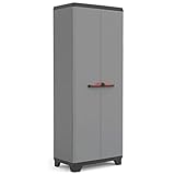 Keter Stilo Kunststoffschrank, hoch, BxTxH: 68x39x173cm, grau/schwarz/rot, inkl....