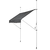 Juskys Klemmmarkise Balkon 350cm breit - einfache Montage ohne Bohren -...