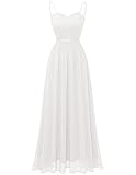 DRESSTELLS Damen Ärmellos Abendkleider Maxi Lang Ballkleid Chiffon Spitzen...