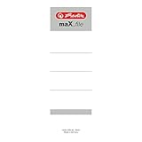 Herlitz 5966106 Rückenschild 60 x 190 mm für 8 cm-Ordner, selbstklebend, 10 Stück,...