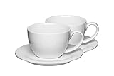 Mahlwerck Barista Café au Lait Tasse, Milchkaffee 400 ml, Kaffeetasse mit Untertasse,...