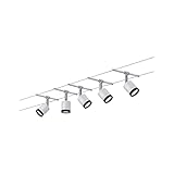 Paulmann 3981 Seilsystem TubeLED Set 5x4W Weiß/Chrom matt 230/12V Seilleuchte...