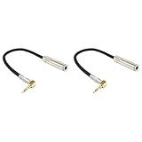 Wdesrgt 2X 6.35 Buchse Stereo auf 3.5 Stecker Stereo HiFi Mikrofon Audio Verlängerungs...