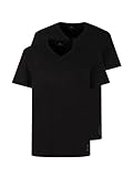 TOM TAILOR Herren T-Shirt mit V-Ausschnitt im Doppelpack, 29999 - Black, XXL