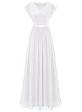 Dressystar Damen Abendkleider Elegant Hochzeit Floral Spitze Brautkleider Maxilang Chiffon...