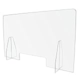 GERSO Spuckschutz Trennwand 3mm Acrylglas Schutzwand mit Durchreiche 1000x600mm