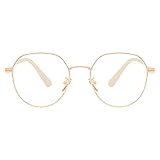 KAEOISFU Retro Ovalem Metall Gold Rahmen Lesebrille 1 5 Dioptrien für Damen und...