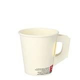 PAPSTAR 2000 Pappbecher mit Henkel, 0,18 l Ø 7,3 cm · 7,8 cm weiss Kaffee...