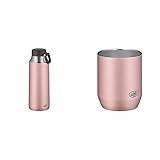 alfi Thermosflasche City Tea Bottle rosa 900ml, Edelstahl Trinkflasche 100% dicht auch bei...