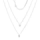 Golders Elegantes Damen Collier 925 Sterling Silber zweireihig mit Herzchen und Zirkonia -...