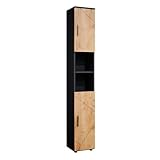 Vicco Badschrank Irma, Anthrazit/Goldkraft Eiche, 30 x 192 cm