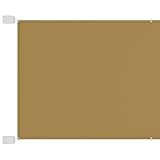 BaraSh Senkrechtmarkise Beige 140x600 cm Oxford-Gewebe Paravent Outdoor Wetterfest Balkon...