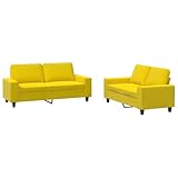 HETFTJN Sofa Set Schlafsofa Sofas Camping Sofa - 2-TLG. Sofagarnitur Hellgelb Stoff für...