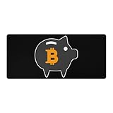 Piggy Bitcoin Schreibtischunterlage, rutschfest, groß, Gaming-Mauspad, wasserdicht,...