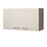 RIWAA - Küchen-Hängeschrank Belfast - 2-türig - Breite 100 cm - Creme...