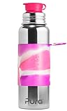 Pura Sport 850 ml Edelstahl Wasserflasche mit Silikon Sport Flip Cap & Sleeve...