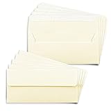 50x Briefumschläge DIN Lang in Beige (Creme) mit Haftklebung - 11 x 22 cm - 100...