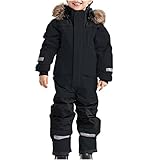 SKAJGL Schneeanzug Kinder Unisex Verdickt Warm Schneeoverall mit Kapuze und Taschen...