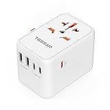 TESSAN Reiseadapter Weltweit USB C, 65W GaN Travel Adapter Schnellladegerät,...