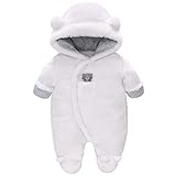 Baby Winter Schneeanzug Baby Strampler, Junge und Mädchen Einteiliger Anzug mit Kapuze,...