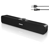 HEANTTV Computer Lautsprecher, 2.0 Bar Lautsprecher, PC Soundbar Hi-Fi Stereo...