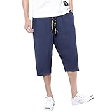 Haremshose für Herren, 3/4-Länge, leger, kurze Hose mit Taschen, Sommer-Shorts, bequem,...