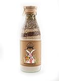 Brotbackmischung im Glas 'Osterhase mit Blume ' Backmischung im Glas Flasche Geschenk...