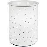 Heim & Büro Porzellan Duftlampe DOTS | 1 Stück | Elektrisch | Weiss | 15 cm | für die...