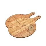 hausleben Pizzateller 33cm holz (2er-3er-4er Set) - Pizzabrett groß mit Griff,...