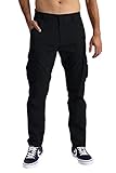 Herren Cargo Hose 6 Taschen 100% Baumwolle Freizeithose Loose Fit Arbeitshose (34W / 30L,...