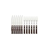 Tramontina 22299/002 Steakbesteck-Set, 12-teilig mit Naturholzgriffen 2-Fach vernietet