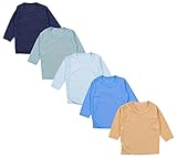 TupTam Baby Jungen Wickelshirt Langarmshirt 5er Set, Farbe: Farbenmix 1,...