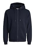 JACK & JONES Male Kapuzenpullover mit Reißverschluss Einfarbig Kapuzenpullover...