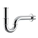 VARIOSAN Universal Röhrensiphon/Siphon für Waschbecken 12951, 1 1/4' x 32 mm, Edelstahl,...