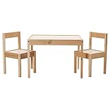 IKEA LATT Kindertisch mit 2 Stühlen, weiß/kiefernholz, durch seine kleinen...