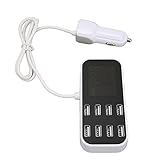 Autoladegerät Adapter, 8 Port 40W USB Autoladegerät Schnellladestation mit LCD...