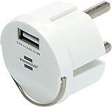 Brennenstuhl USB Steckdosenadapter (USB Ladegerät zum Einstecken in ein Steckdosennest,...