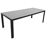 KMH Alu-Gartentisch grau der Serie TUCO - Tisch 205cmx90cm - Stabiler...