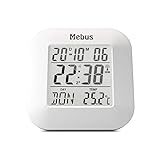Mebus digitaler Funk-Wecker mit Thermometer, Datumsanzeige und Beleuchtung,...